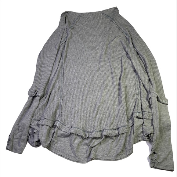 We The Free Gray Oversized Waffle Long Sleeve Size Small - Picture 6 of 13